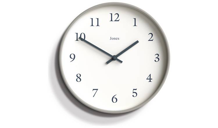 Jones Clocks Linen Analogue Wall Clock - Grey