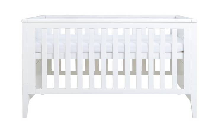 Cuggl Canterbury Cot Bed With Mattress - White