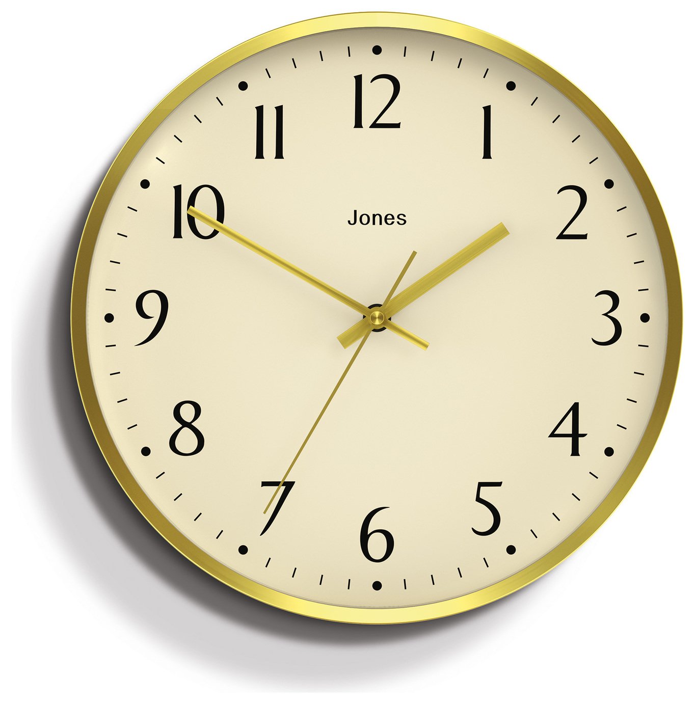 Buy Jones Clocks Edge Brushed Analogue Wall Clock Gold Clocks Argos   1243323 R Z001A