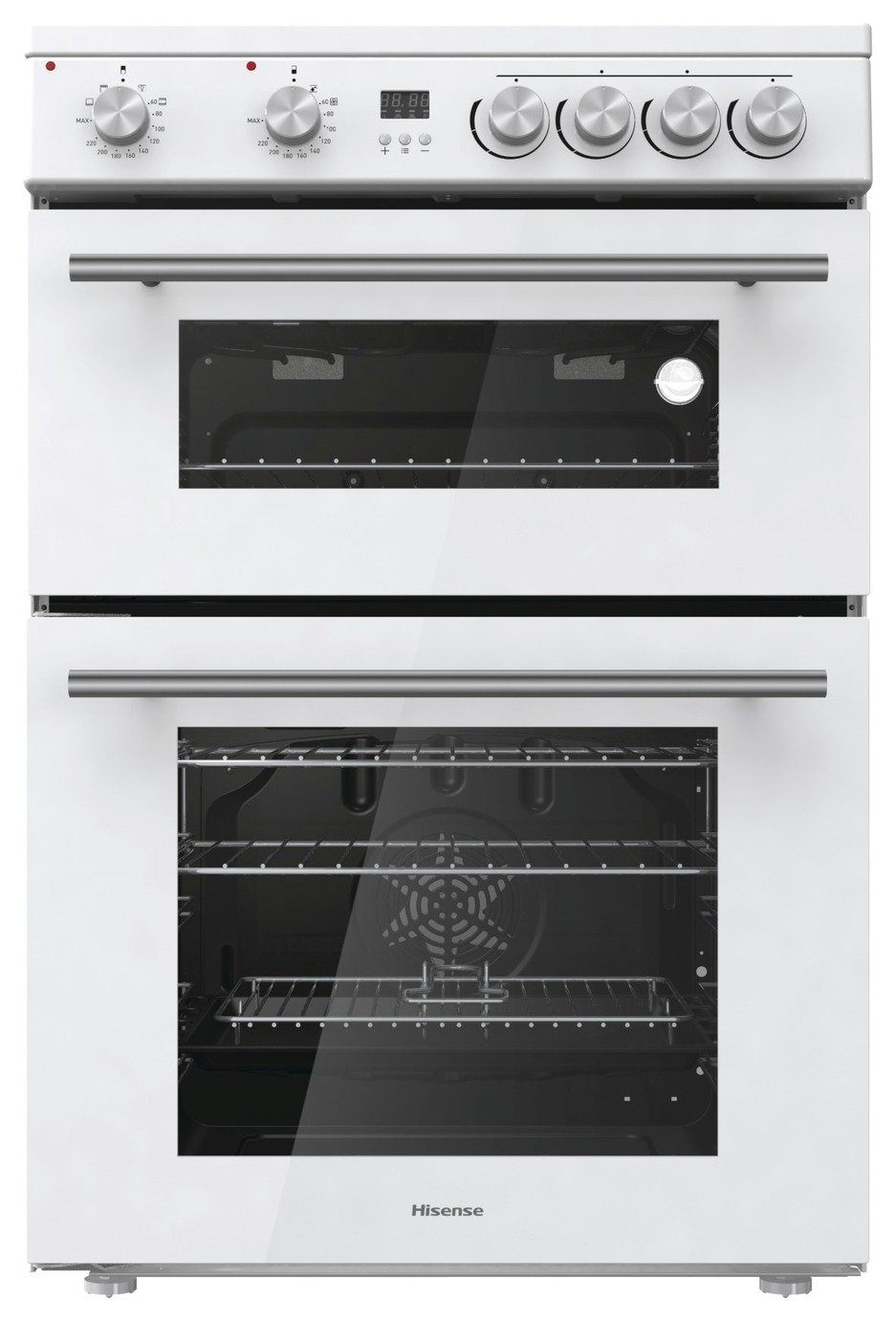 Hisense HDE3211BWUK 60cm Double Oven Electric Cooker - White