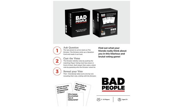 BAD PEOPLE - White Expansion Pack - The Game You Probably Shouldn't Play  (100 New Question Cards)