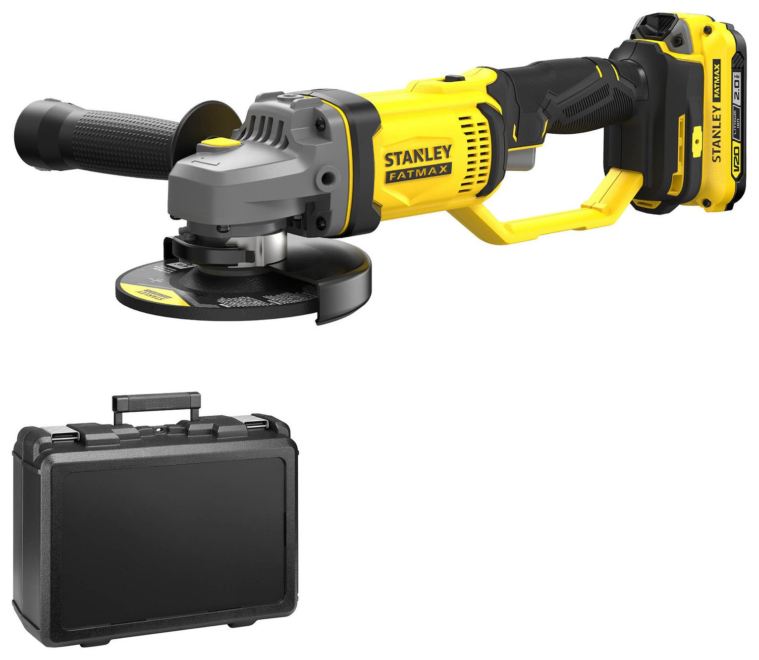 Stanley Fatmax 2Ah V20 Cordless Angle Grinder - 18V