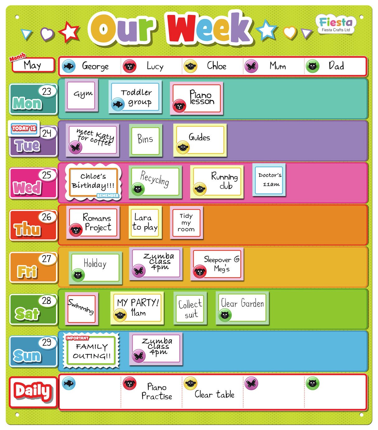 Fiesta Crafts Our Week Magnetic Chart Review