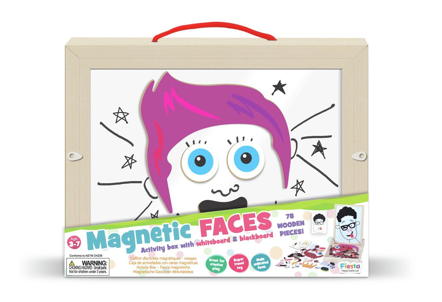 Fiesta Crafts Magnetic Faces Activity Carry Box