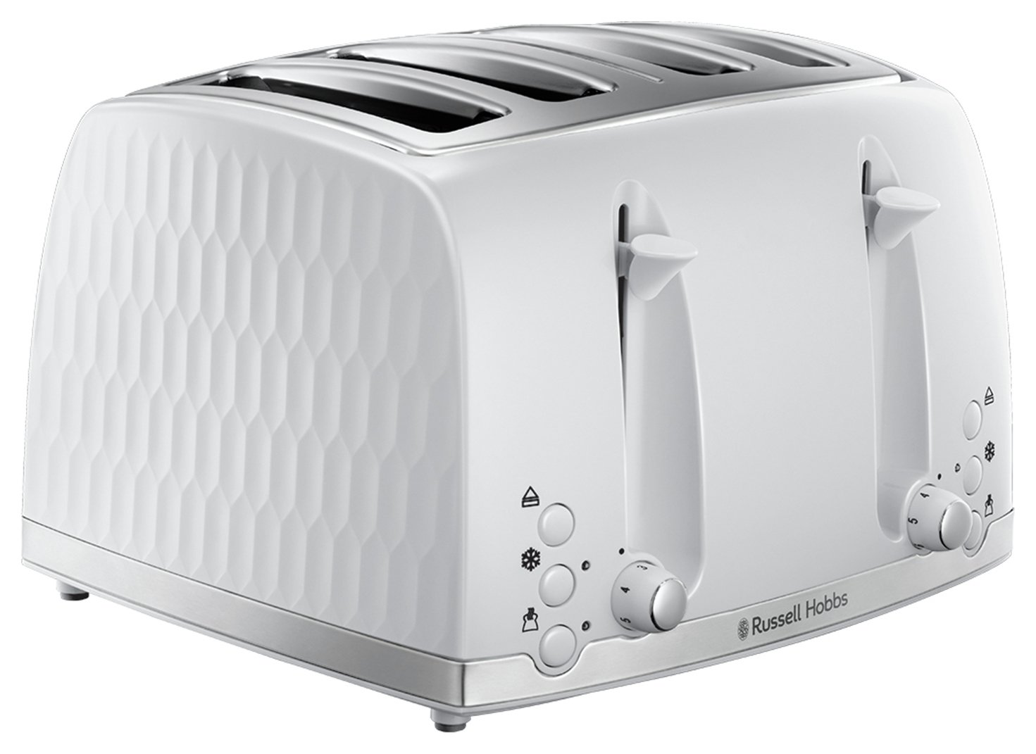 Russell Hobbs 26070 Honeycomb 4 Slice Toaster - White