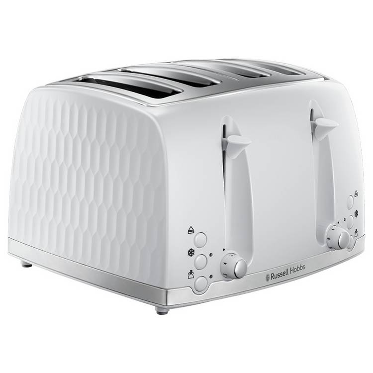 Russell Hobbs 26070 Honeycomb 4 Slice Toaster - White 0