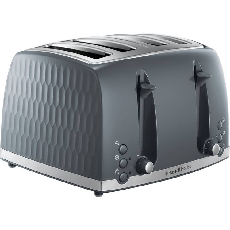 Russell Hobbs 26073 Honeycomb 4 Slice Toaster - Grey 0
