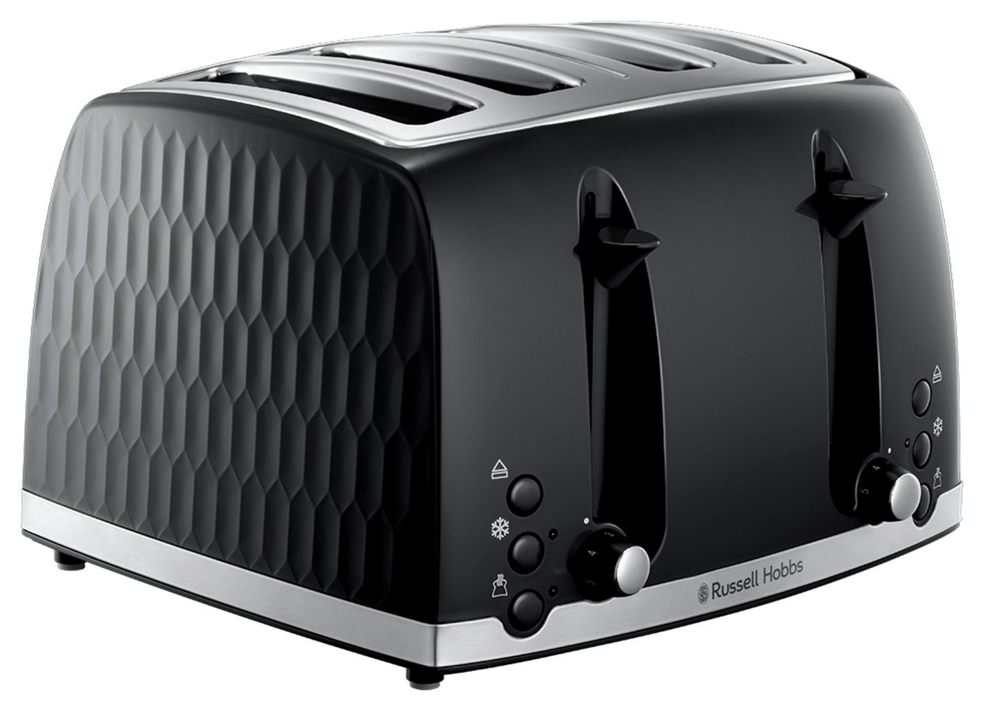 Russell Hobbs 26071 Honeycomb 4 Slice Toaster - Black