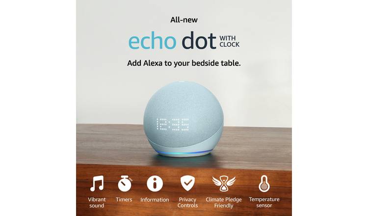 Buy  Echo Dot with Clock 5th Gen Alexa Smart Speaker Blue, Smart  speakers