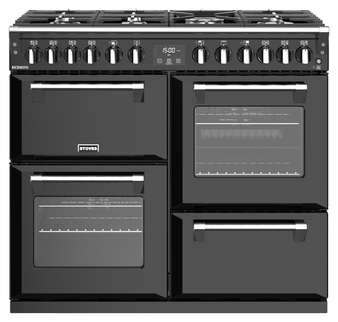 Stoves S1000DF 100cm Dual Fuel Range Cooker Black (1247109) Argos