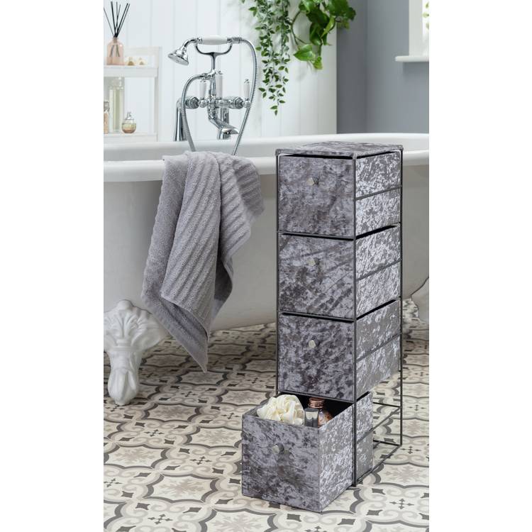 Argos Home 4 Drawer Fabric Bathroom Storage Unit - Grey 0