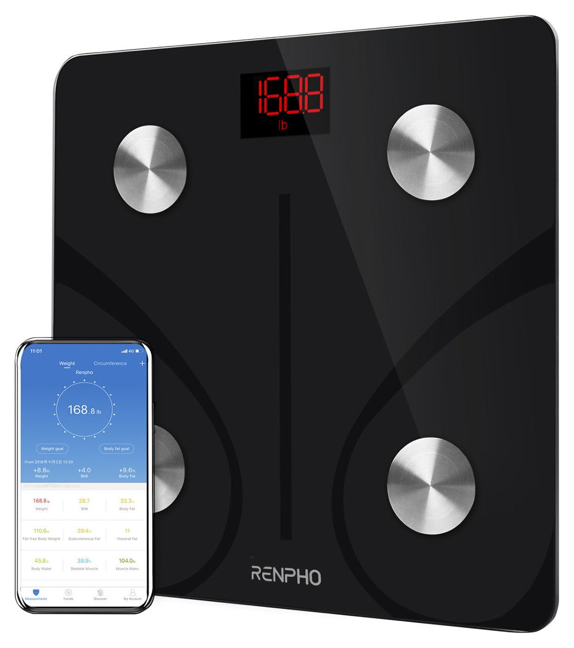 Renpho Smart Bathroom Scales - Black
