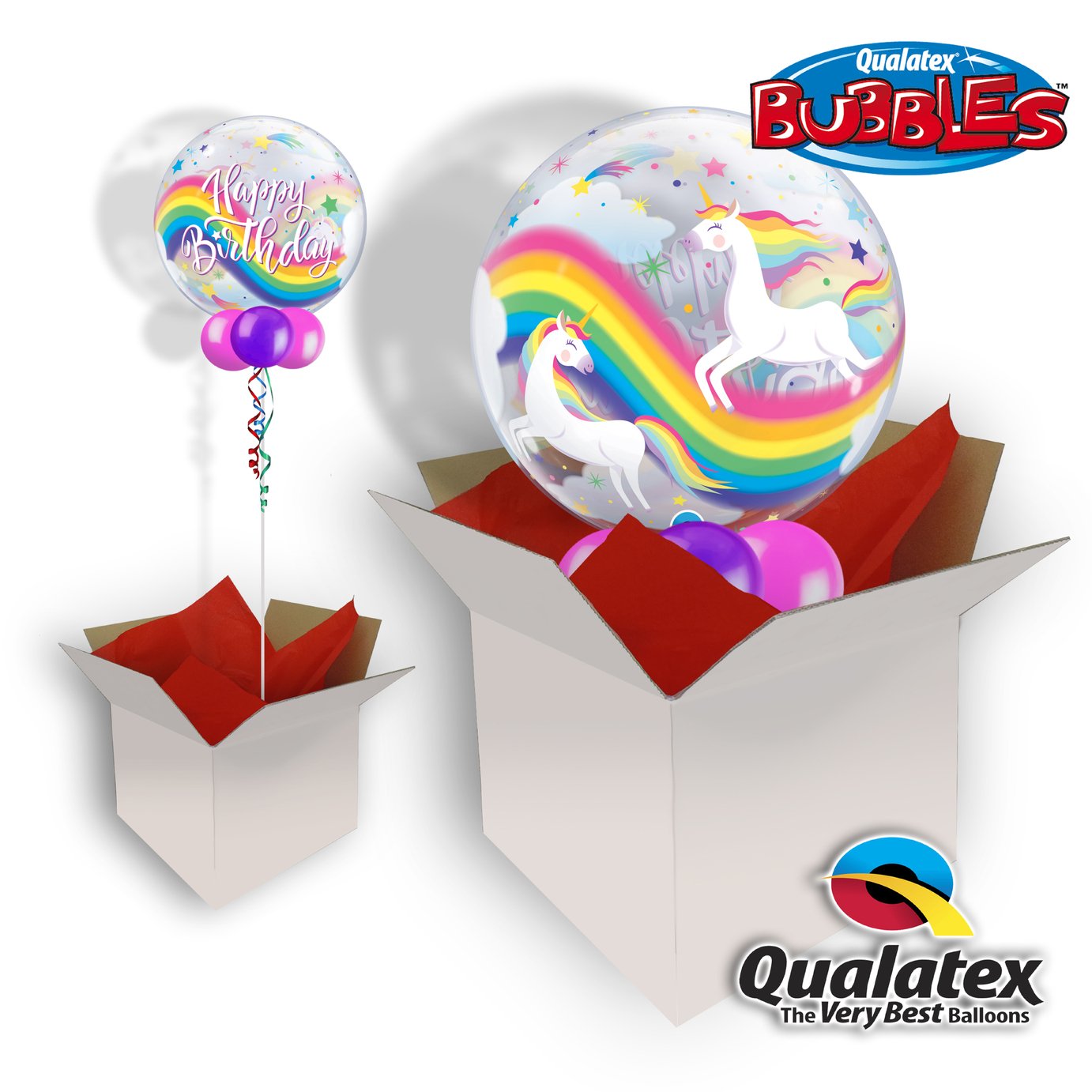 Pioneer Birthday Rainbow Unicorns Bubble Balloon In A Box Review