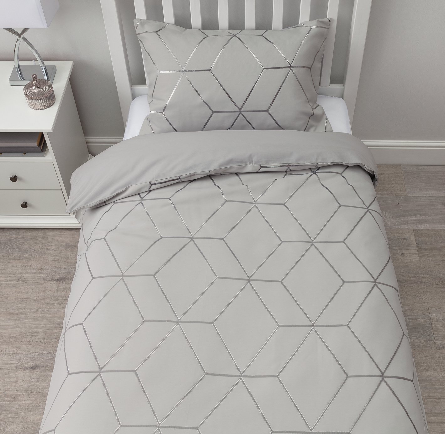 silver bedding set