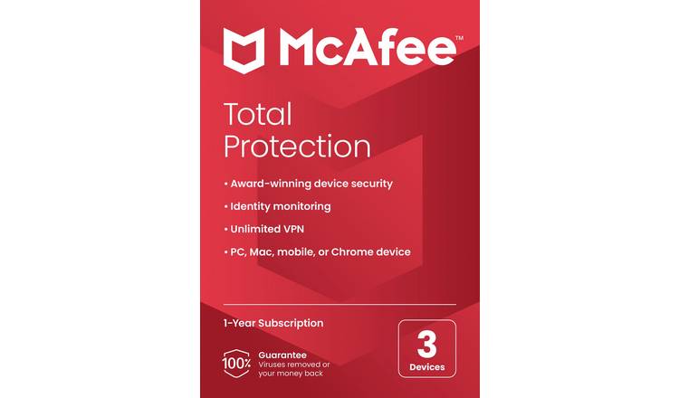 Buy McAfee Total Protection 1 Year 3 Device
