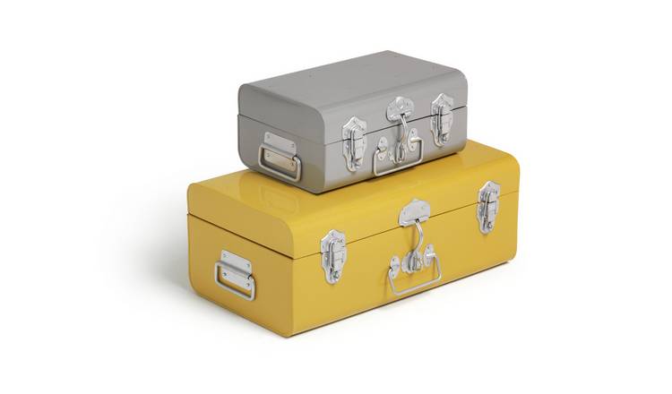 Habitat Set of 2 Storage Trunks with Stainless Steel Handles
