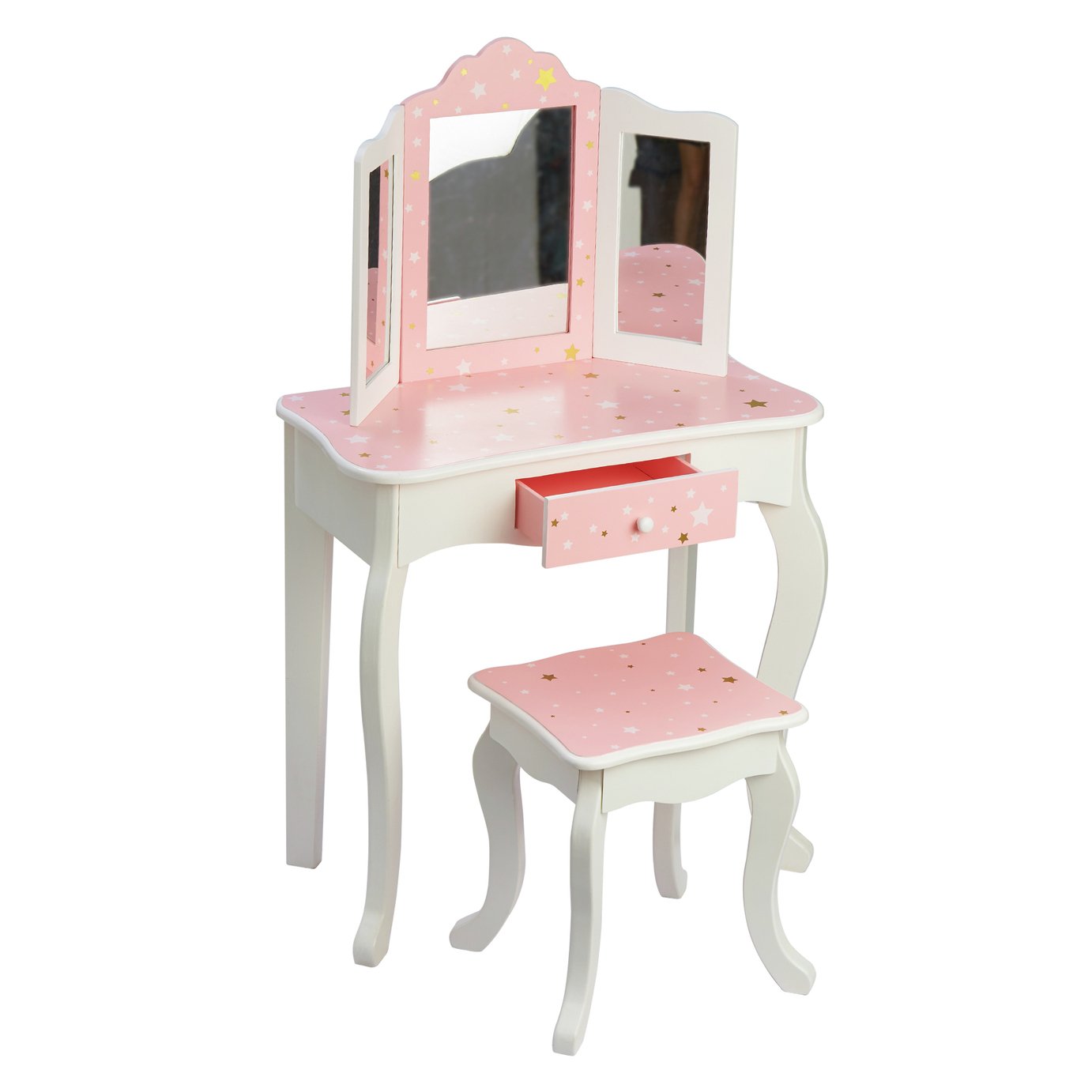 Fantasy Fields Star Prints Toy Vanity Set - Pink & White 