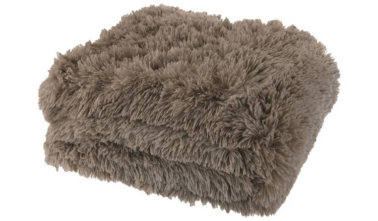 Buy Catherine Lansfield Cuddly Throw Brown 150x200cm Blankets and