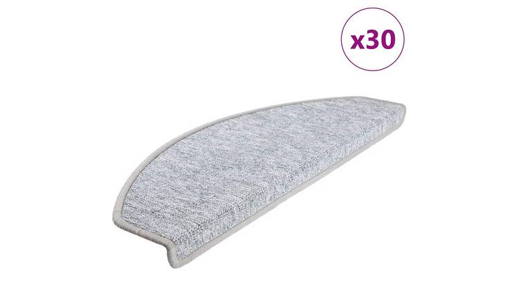 Walplus Pack of 30 Half Round Polypropylene Stair Mats - Light Grey - 65 x 24 cm
