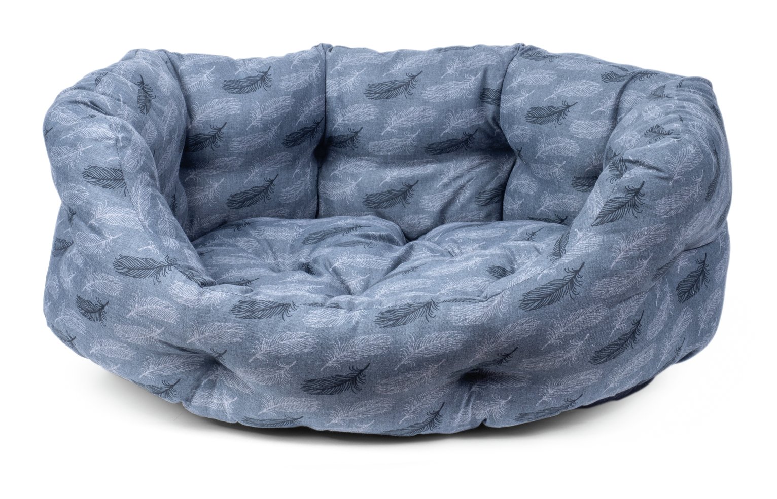 Petface Grey Feather Oval Dog Bed - Large