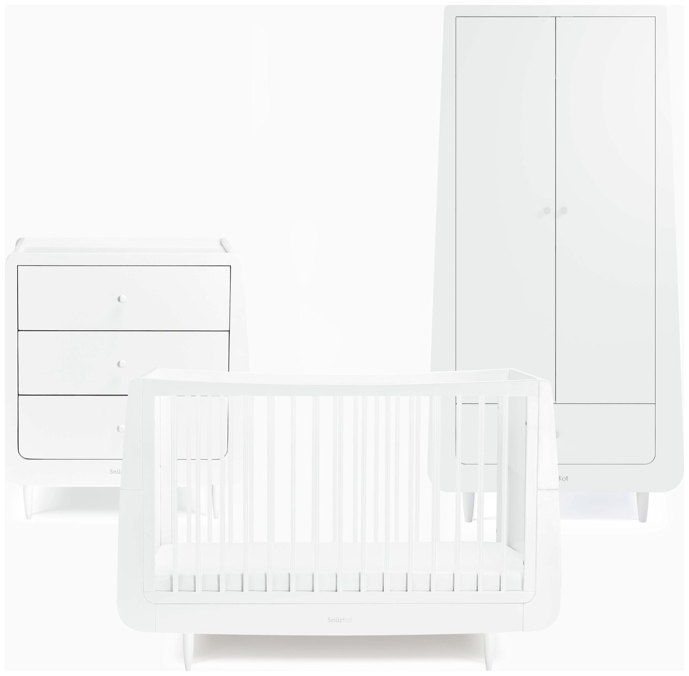 Snuzkot Skandi 3 Piece Nursery Furniture Set - White