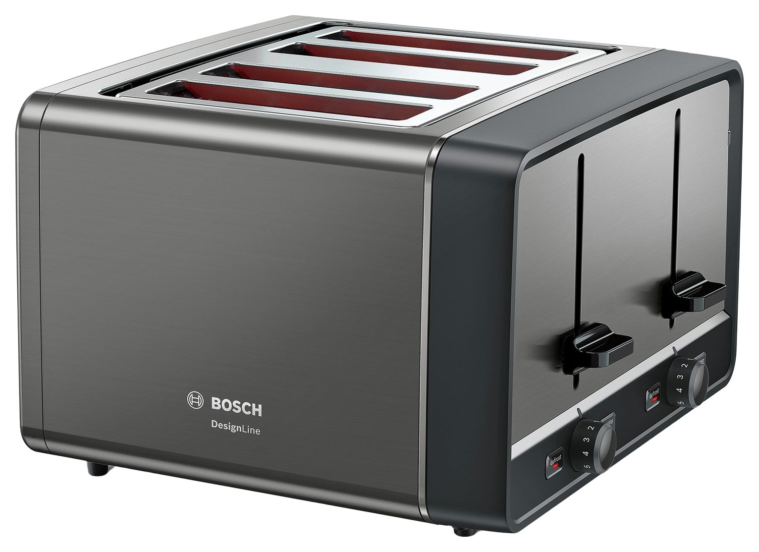 Buy Bosch TAT5P445GB Designline Egro 4 Slice Toaster Anthracite