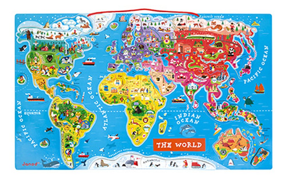 Janod Magnetic World Map Puzzle