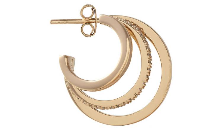 Buy Olivia Burton 18ct Gold Plated Cubic Zirconia Hoop Earrings