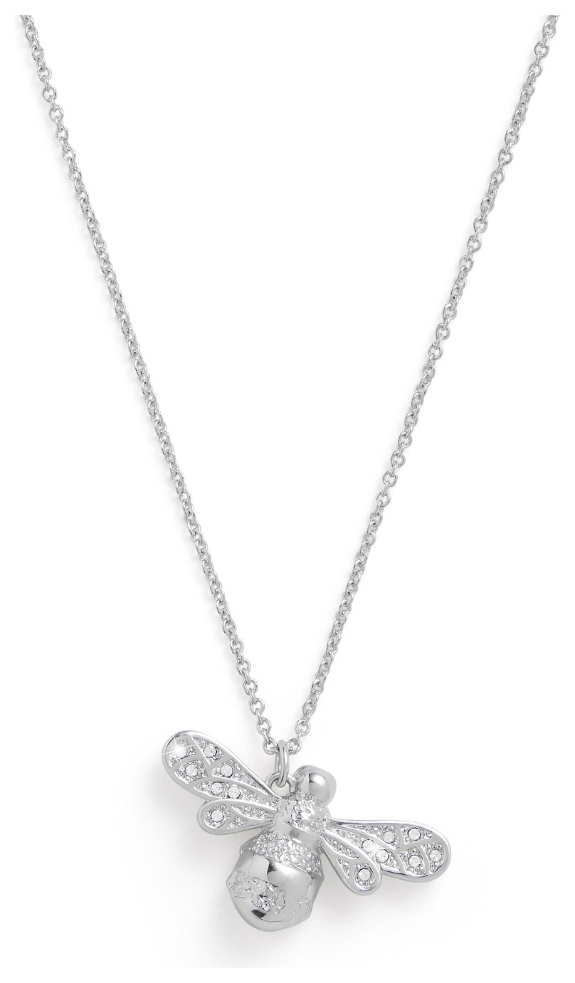 Olivia Burton Silver Plated Crystal Sparkle Bee Necklace