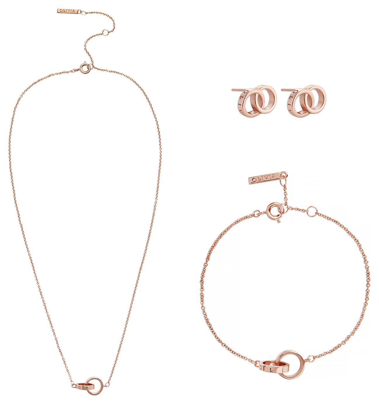 Olivia Burton Rose Gold Plated Necklace Earrings Set
