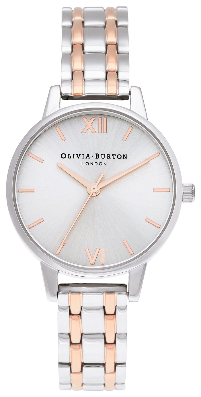 Olivia Burton Silver Carnation Gold Bracelet Watch
