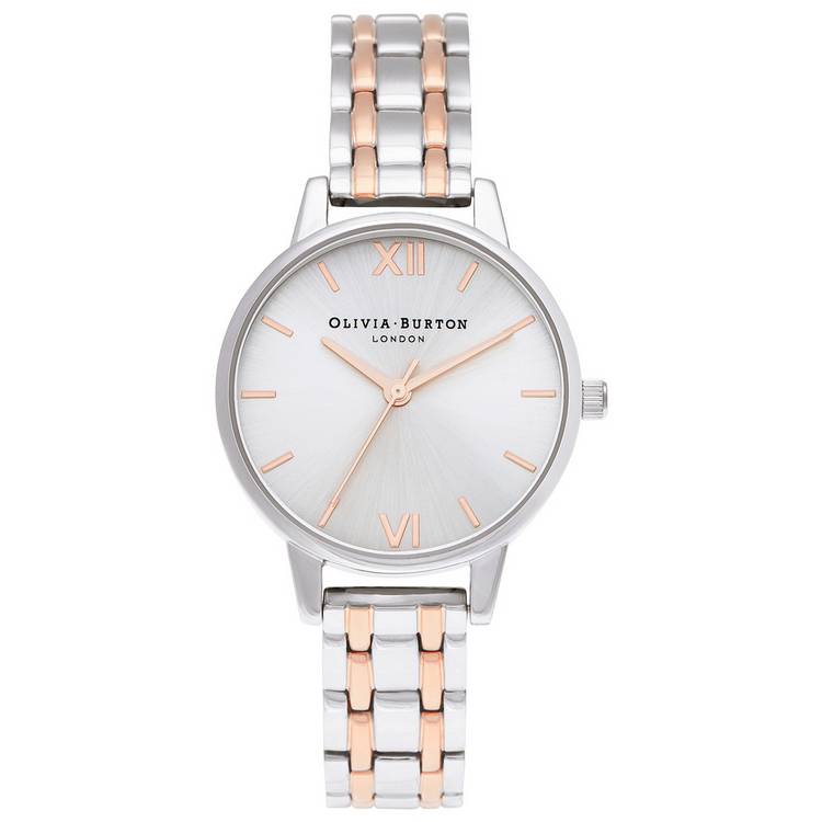 Olivia Burton Silver Carnation Gold Bracelet Watch 0