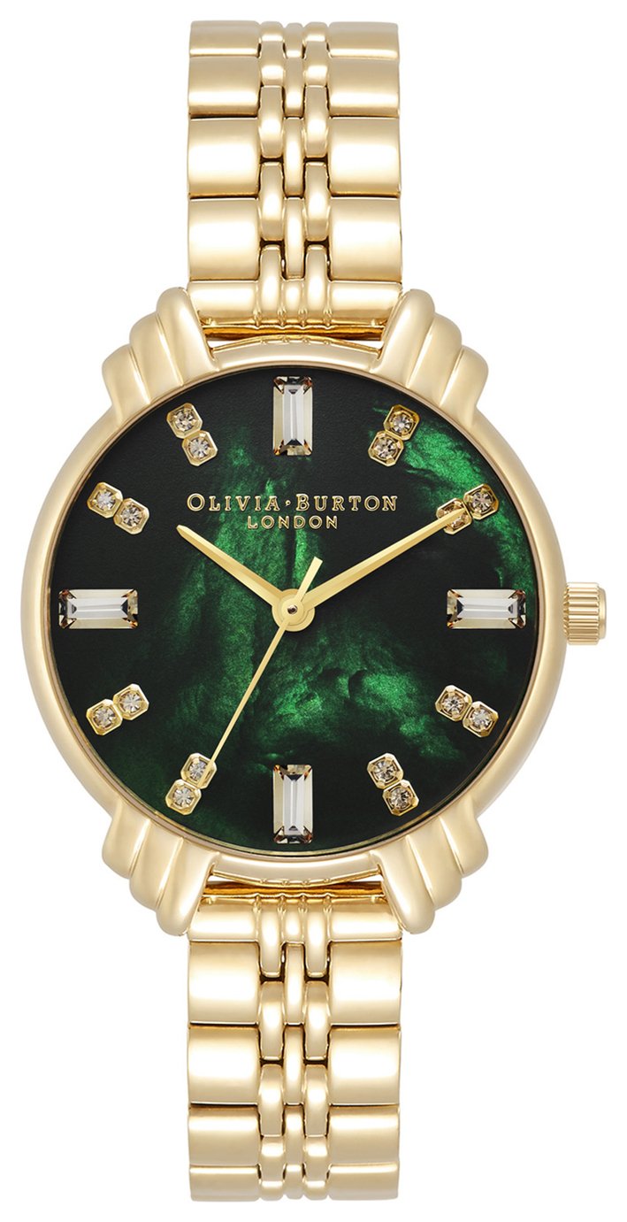 Olivia Burton Art Deco Emerald Gold Watch