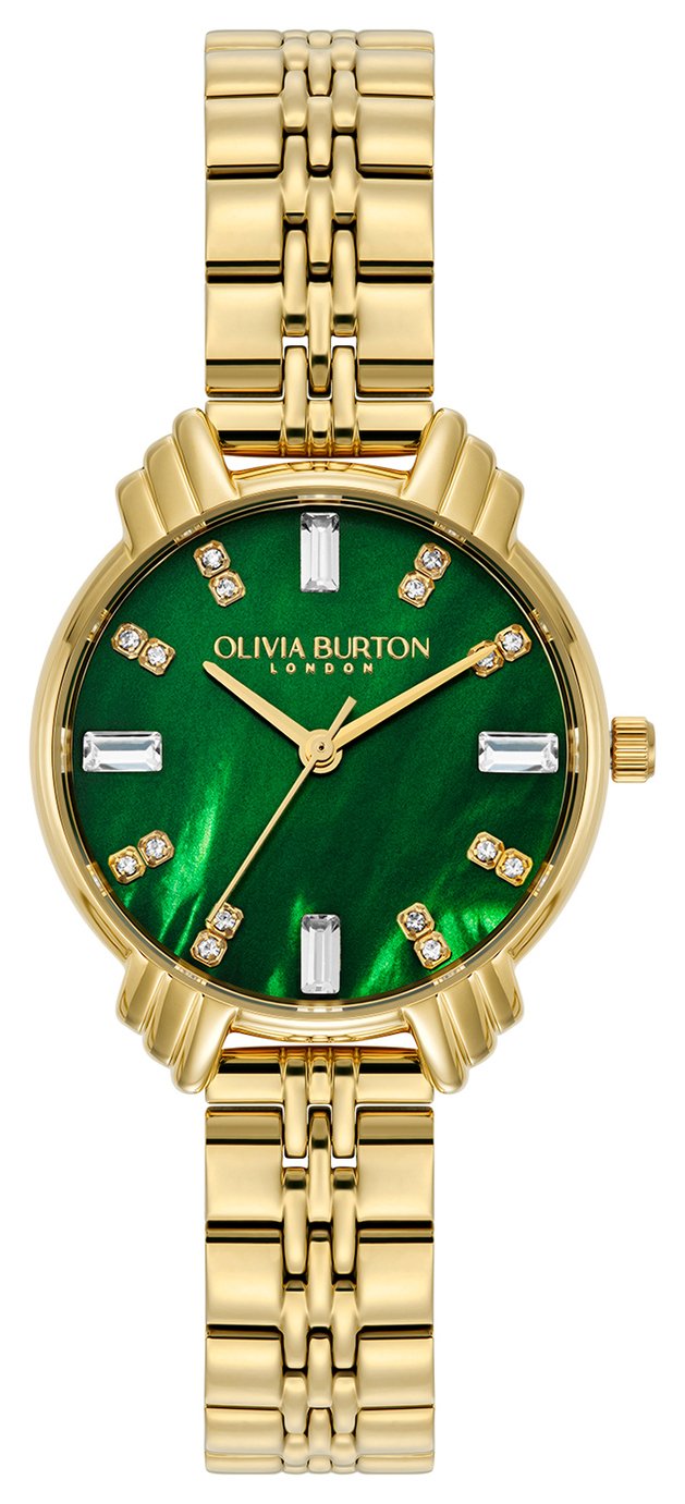 Olivia Burton Art Deco Emerald Gold Watch