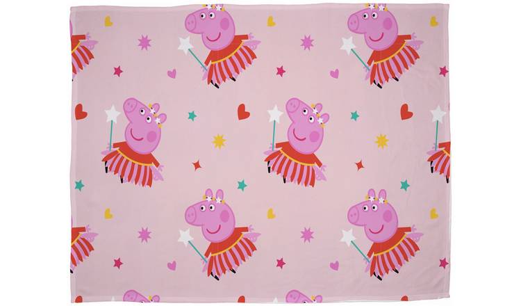 Buy Peppa Pig Kids Fleece Throw - Pink & Red - 150X100cm | Blankets and ...