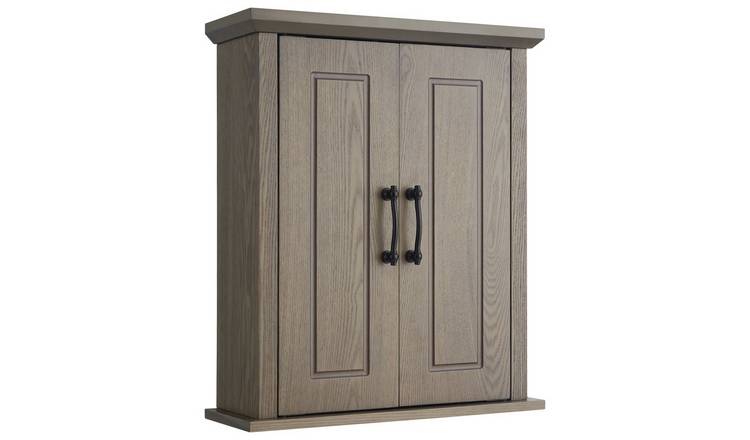 Brown bathroom online wall cabinet