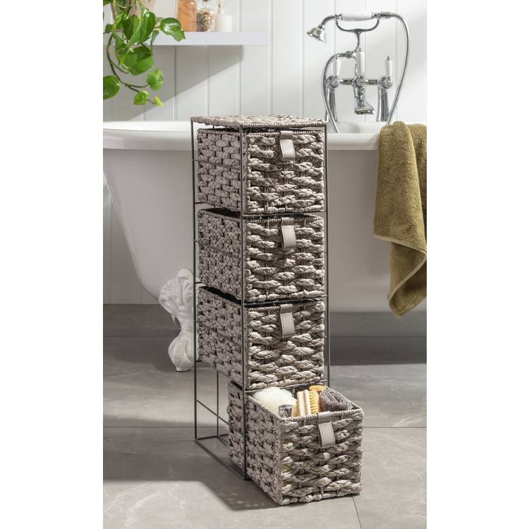 Argos Home 4 Drawer Slim Bathroom Storage Unit - Grey 0