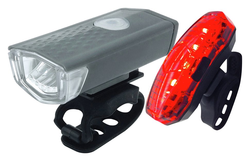 Rolson USB Rechargeable Front and Rear LED Bike Light Set