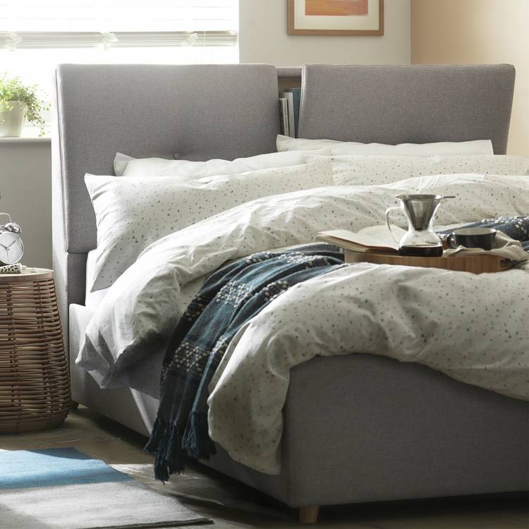Argos Home Jakob Superking Fabric Bed Frame - Grey 0