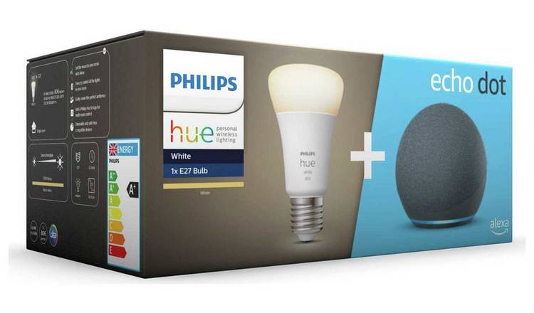 Buy Amazon Echo Dot 4th Gen with Philips Hue E27 Smart Bulb