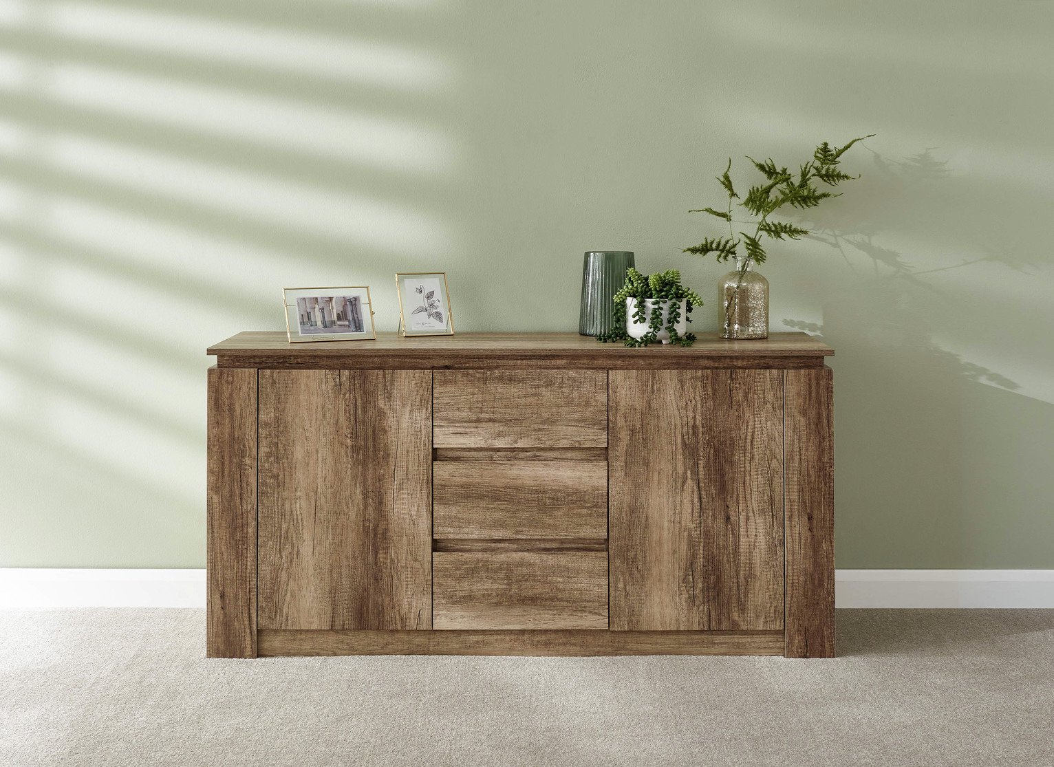 GFW Canyon 2 Door 3 Drawer Sideboard - Oak