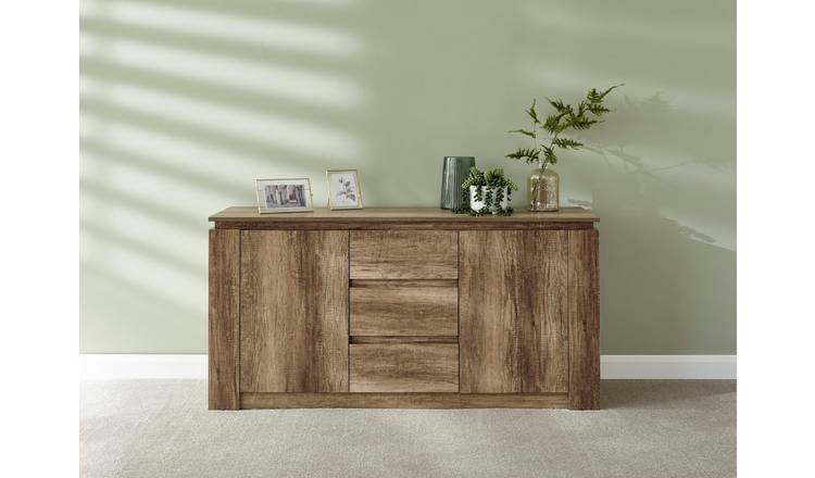 GFW Canyon 2 Door 3 Drawer Sideboard - Oak