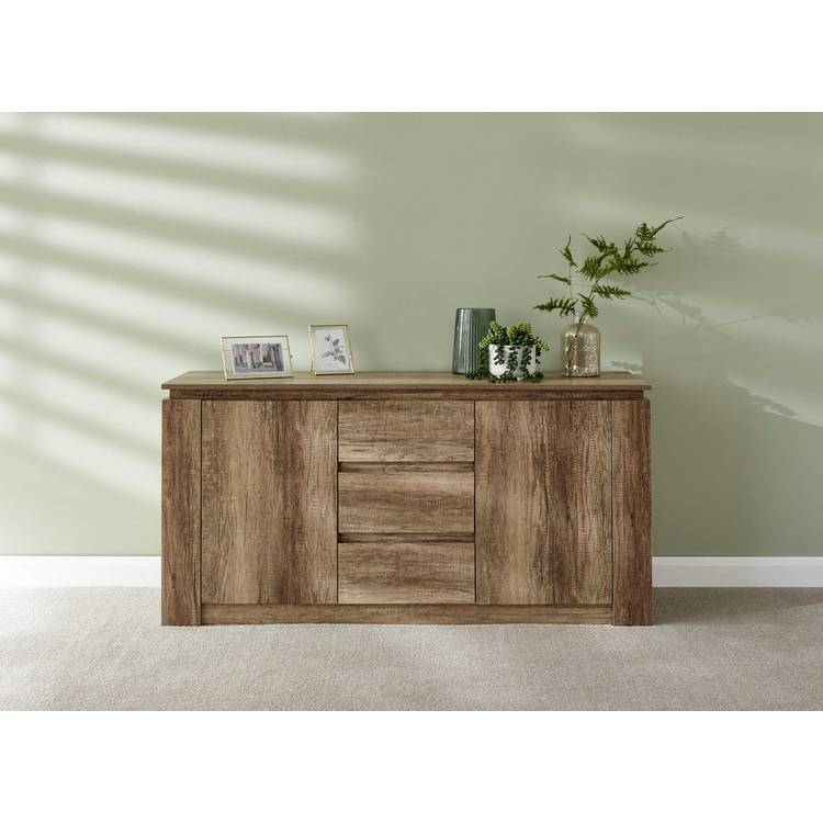 GFW Canyon 2 Door 3 Drawer Sideboard - Oak 0