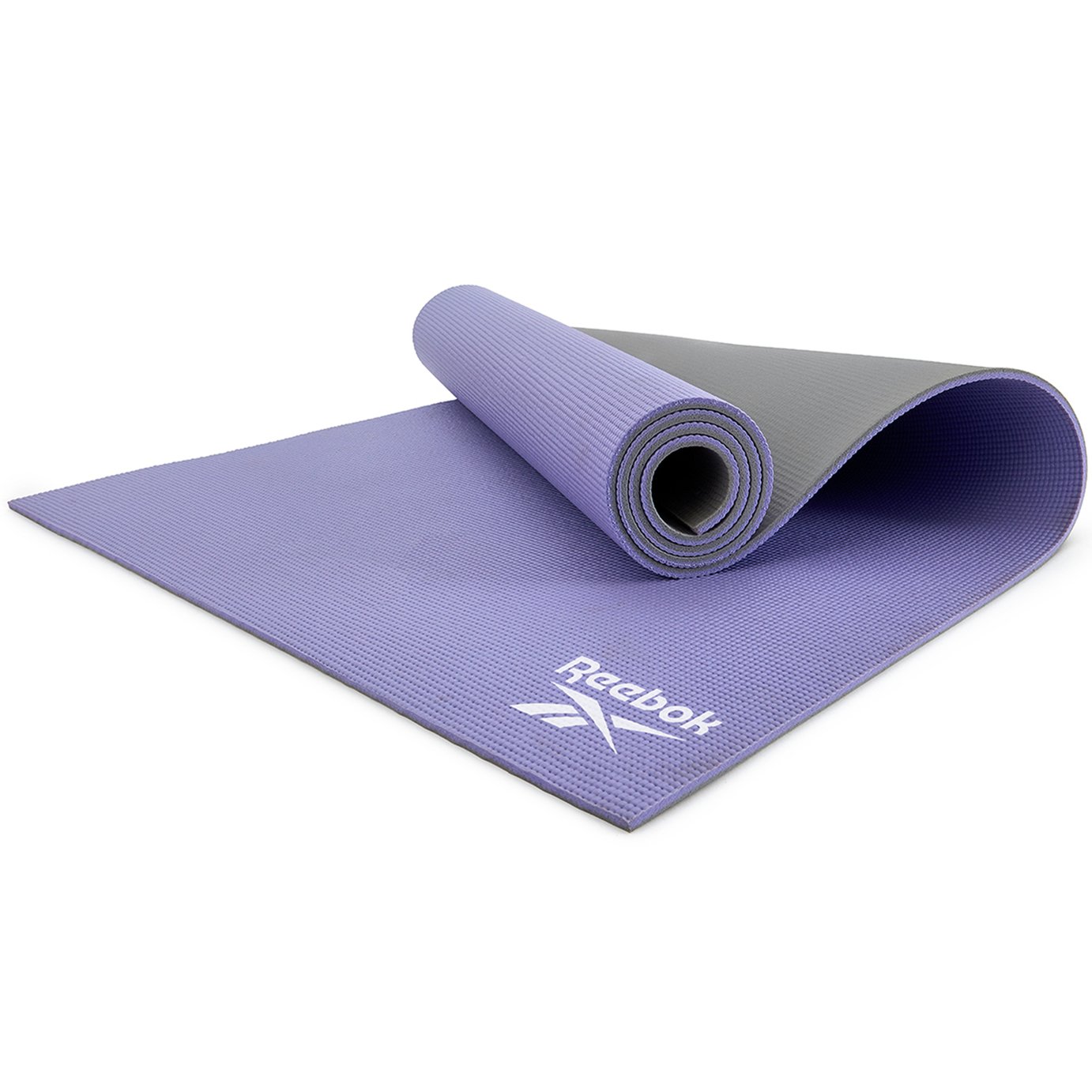 Reebok 6mm PVC Yoga Exercise Mat - Purple and Grey