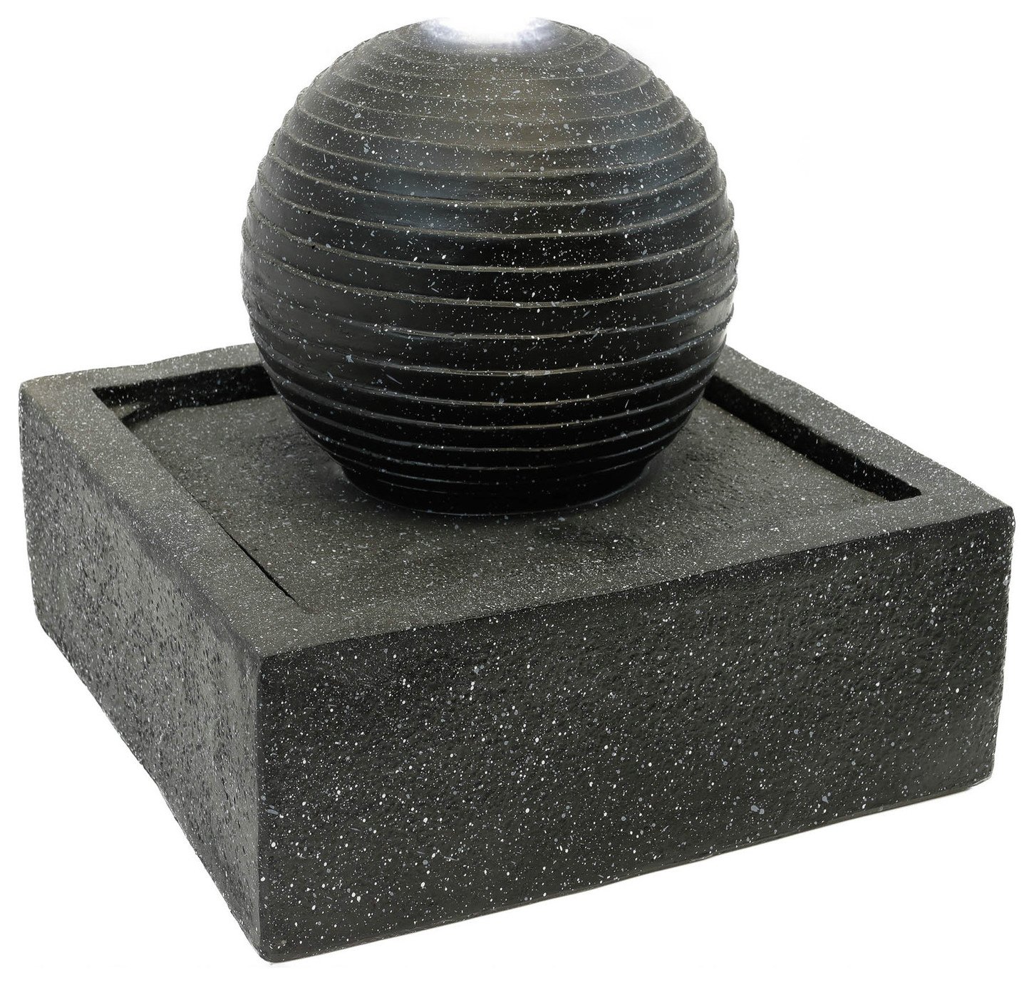Gardenwize Solar Square Water Feature - Black Ball 
