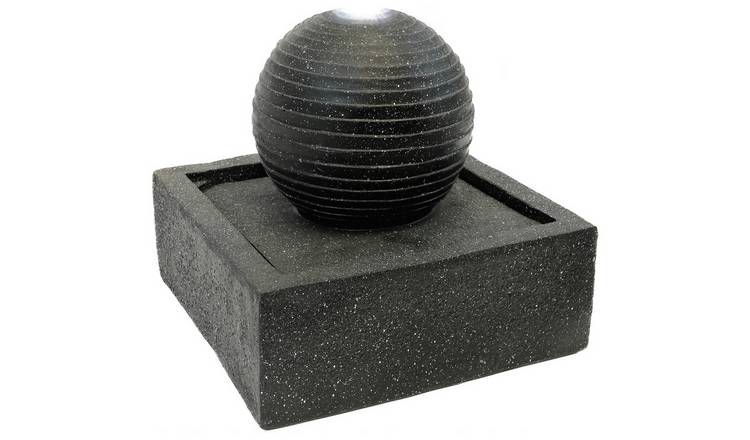 Gardenwize Solar Square Water Feature - Black Ball 