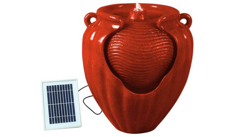 Streetwize On-Demand Solar Water Feature - Red Vase