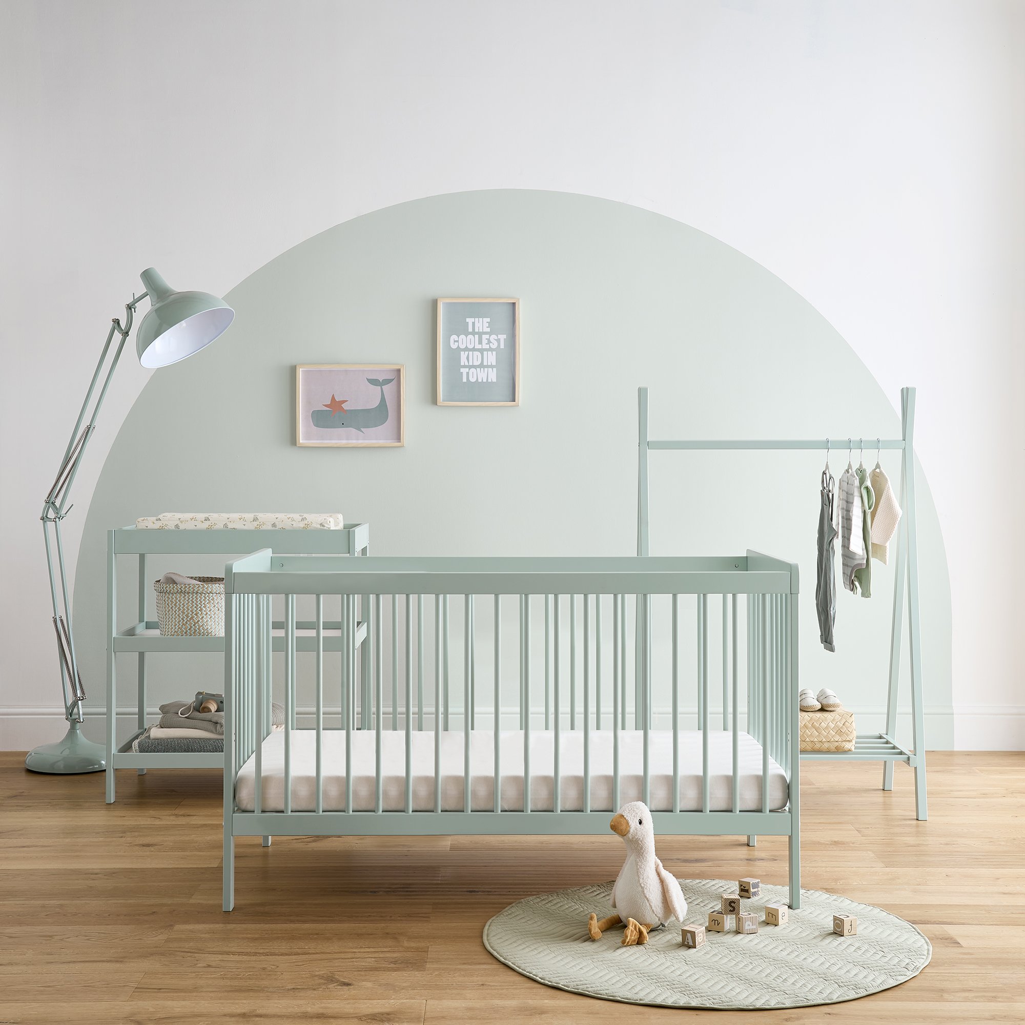 Cuddleco Cot Bed 3 Piece Nursery Furniture Set - Sage