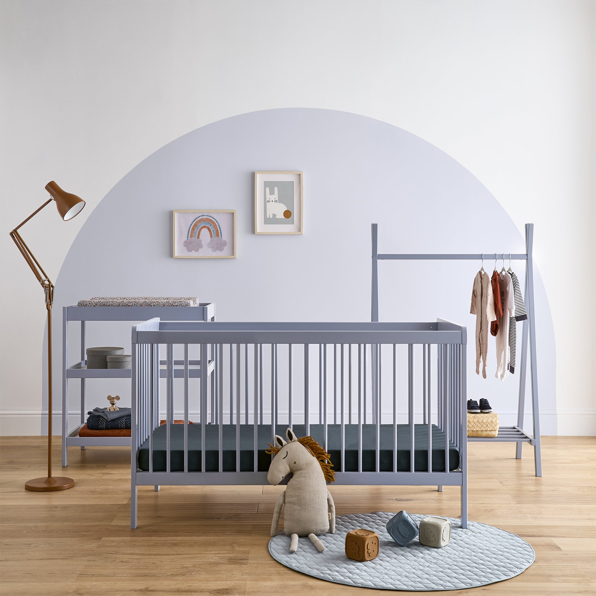 Cuddleco Nola 3 Piece Nursery Furniture Set - Blue