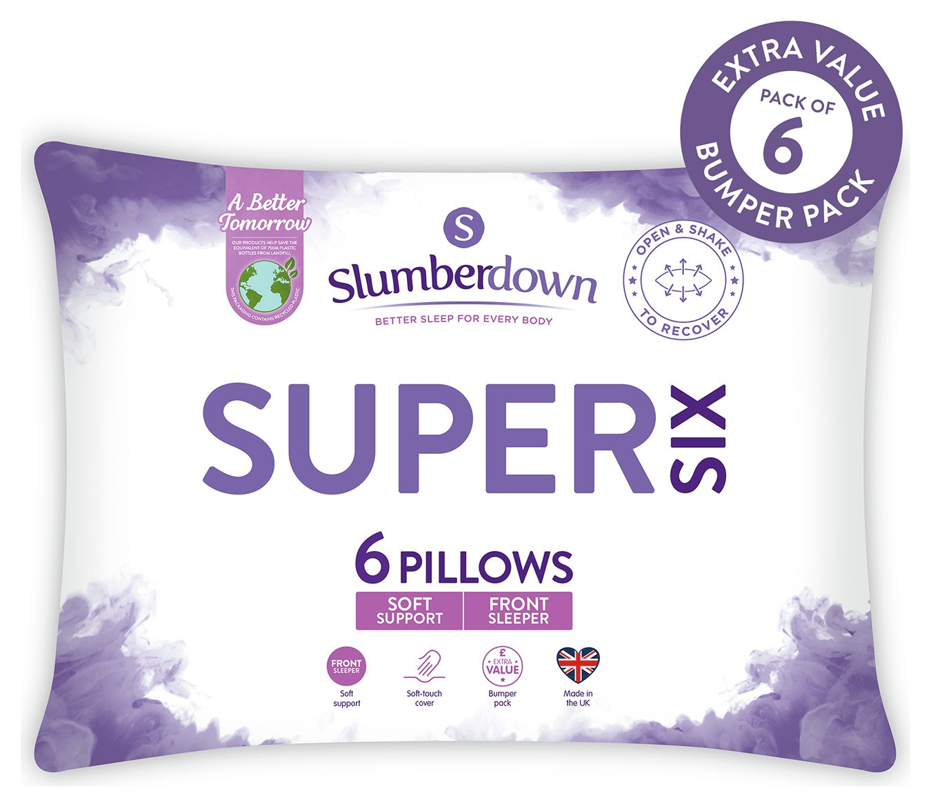 Slumberdown Super Six Soft Pillows - 6 Pack